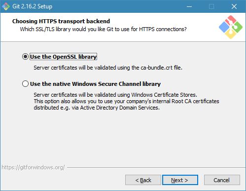 Choosing HTTPS transport backend