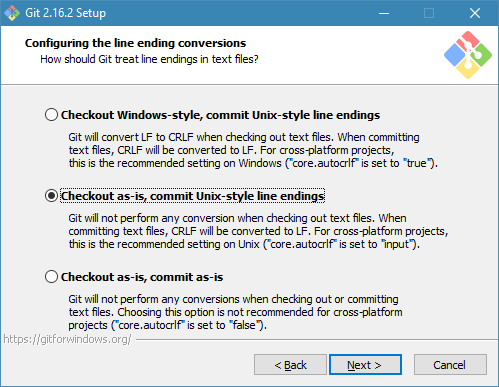 Configuring the line ending conversions