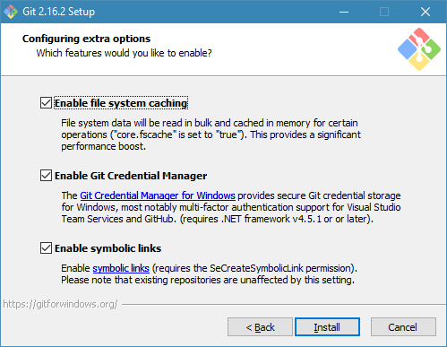 Configuring extra options